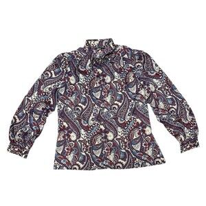 Vintage ACT III Paisley Blouse Womens Size 18 100% Polyester